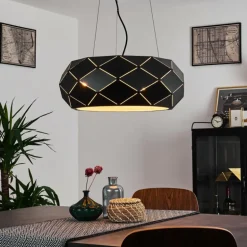 Suspension Shouver Noir, 3 lumières