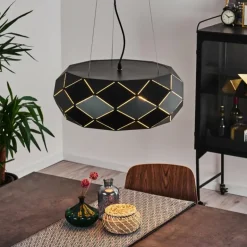 Suspension Shouver Noir, 3 lumières