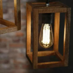 Suspension Siddeburen Bois foncé, 3 lumières