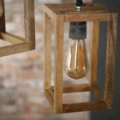 Suspension Siddeburen Bois foncé, 3 lumières