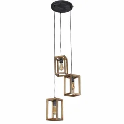 Suspension Siddeburen Bois foncé, 3 lumières