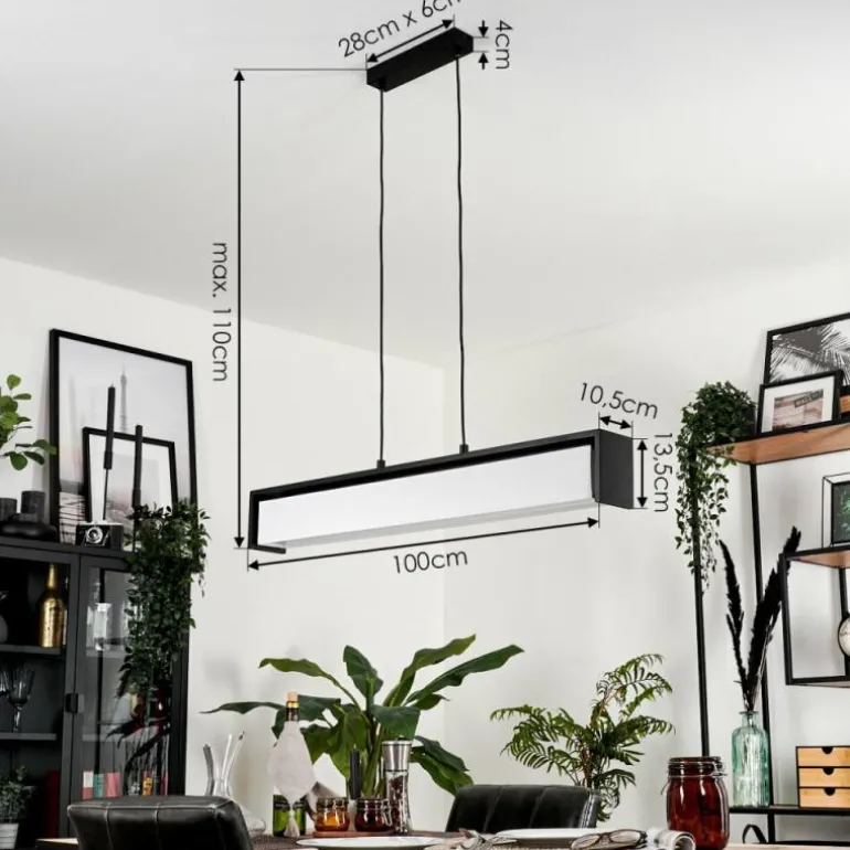 Suspension Siders LED Noir, 1 lumière, Changeur de couleurs