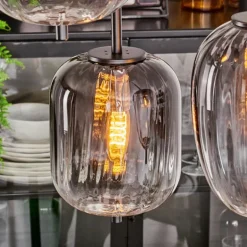 Suspension Skiatook Noir, 3 lumières