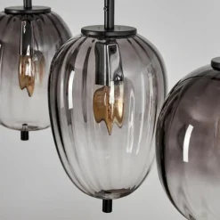 Suspension Skiatook Noir, 4 lumières