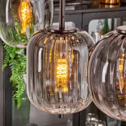 Suspension Skiatook Noir, 8 lumières