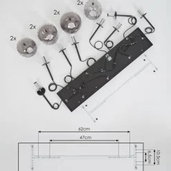 Suspension Skiatook Noir, 8 lumières