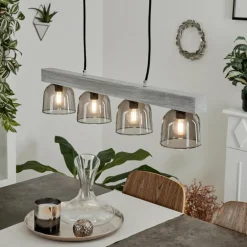 Suspension Skovde Argenté, 4 lumières