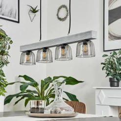 Suspension Skovde Argenté, 4 lumières