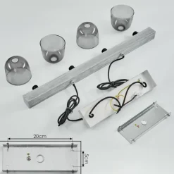 Suspension Skovde Argenté, 4 lumières