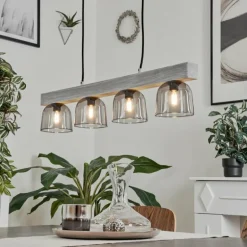 Suspension Skovde Argenté, 4 lumières