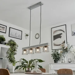 Suspension Skovde Argenté, 4 lumières