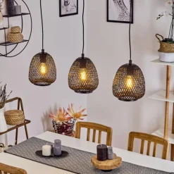 Suspension Solera Noir, 3 lumières