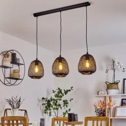 Suspension Solera Noir, 3 lumières