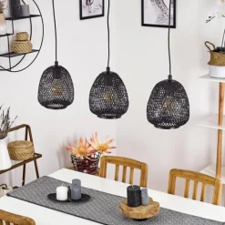 Suspension Solera Noir, 3 lumières