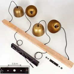 Suspension Sontey Écru, Noir, 4 lumières