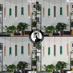 Suspension Souffort LED Chrome, 5 lumières