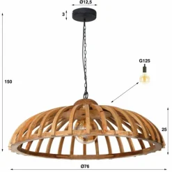 Suspension Span Anthracite, 1 lumière