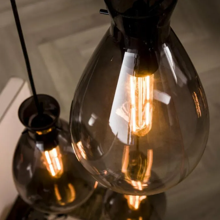 Suspension Stave Argent Oxydé, 3 lumières