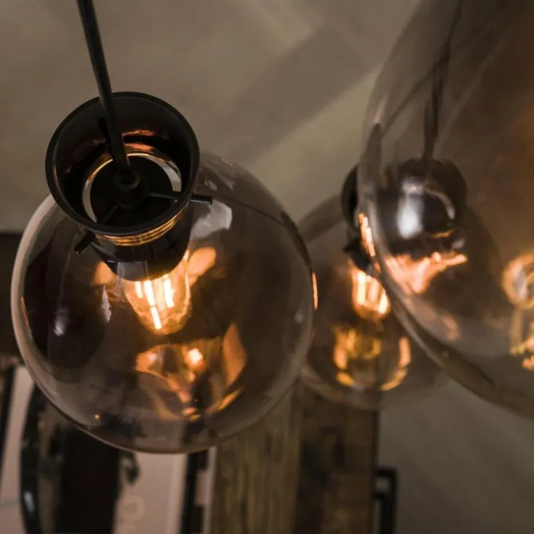 Suspension Stave Argent Oxydé, 3 lumières