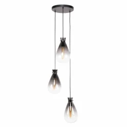 Suspension Stave Argent Oxydé, 3 lumières