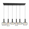 Suspension Steinhauer Aureole Noir, 6 lumières