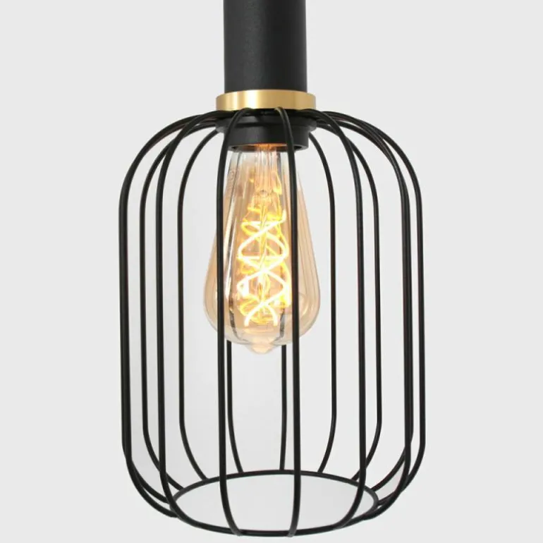 Suspension Steinhauer Aureole Noir, 6 lumières