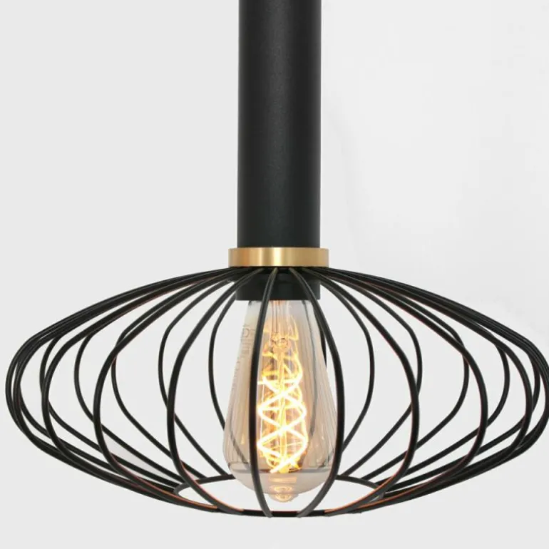 Suspension Steinhauer Aureole Noir, 6 lumières