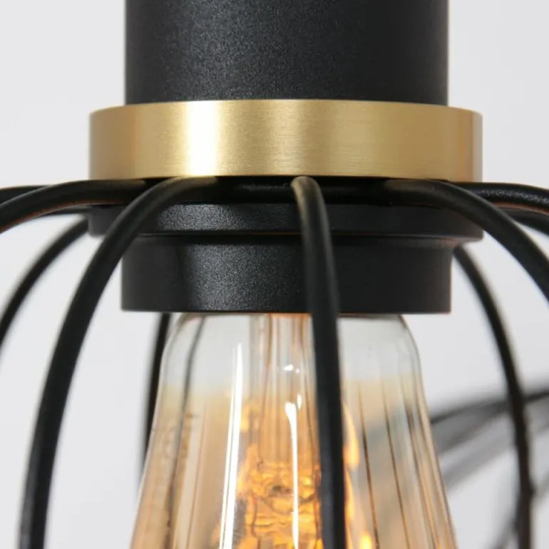 Suspension Steinhauer Aureole Noir, 6 lumières