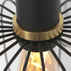 Suspension Steinhauer Aureole Noir, 6 lumières