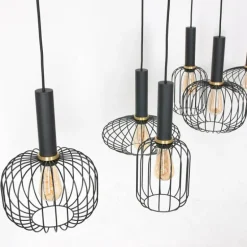 Suspension Steinhauer Aureole Noir, 6 lumières