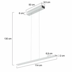 Suspension Steinhauer Bande LED Acier brossé, 4 lumières