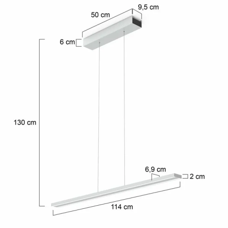 Suspension Steinhauer Bande LED Acier brossé, 4 lumières
