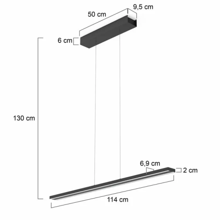 Suspension Steinhauer Bande LED Noir, 4 lumières