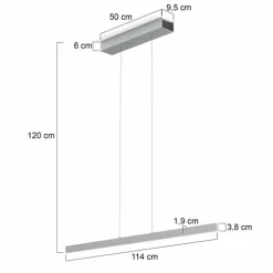 Suspension Steinhauer Bande LED Acier brossé, 4 lumières