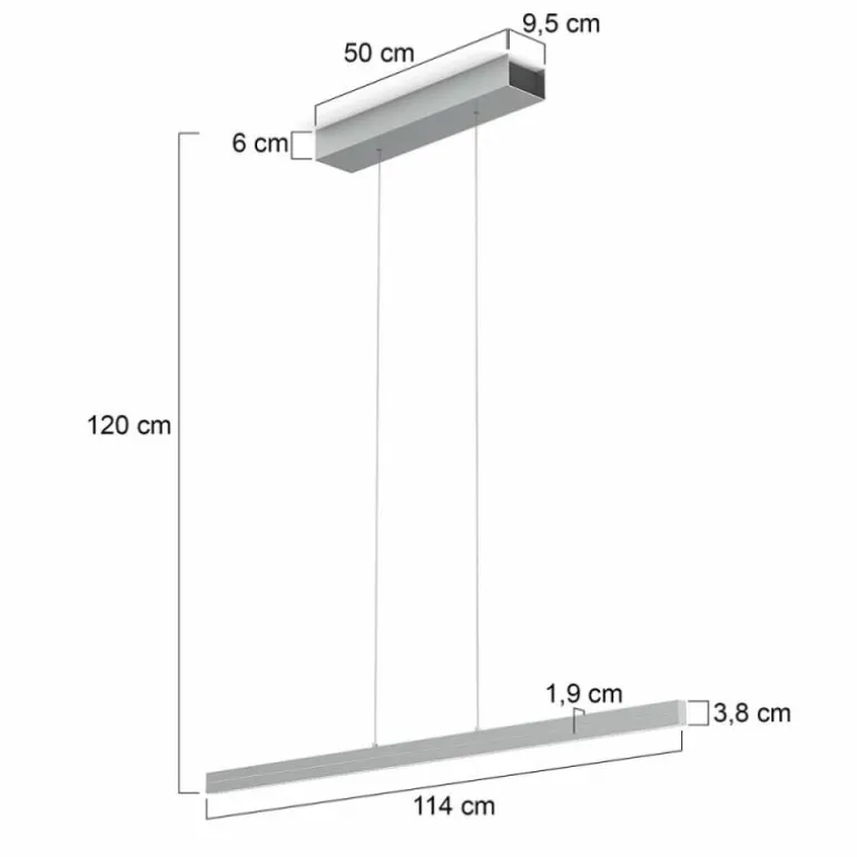 Suspension Steinhauer Bande LED Acier brossé, 4 lumières