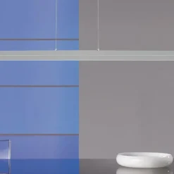 Suspension Steinhauer Bande LED Acier brossé, 4 lumières