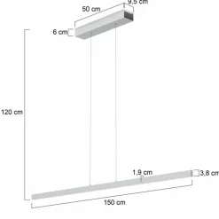 Suspension Steinhauer Bande LED Acier brossé, 4 lumières