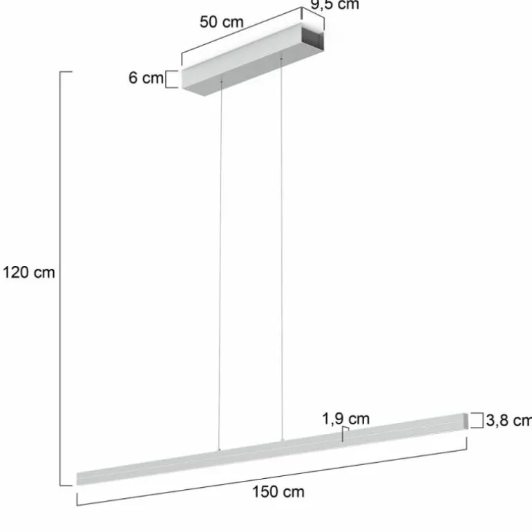 Suspension Steinhauer Bande LED Acier brossé, 4 lumières