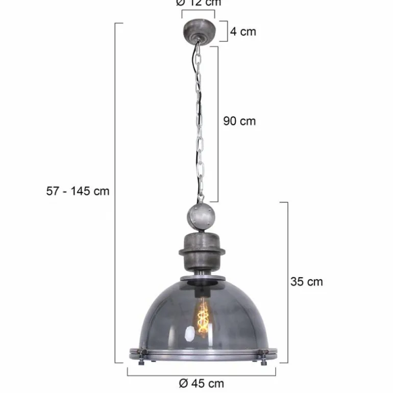 Suspension Steinhauer Bikkel Gris, 1 lumière