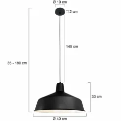 Suspension Steinhauer Blackmoon Noir, 1 lumière