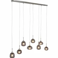 Suspension Steinhauer Bollique Acier inoxydable, 8 lumières