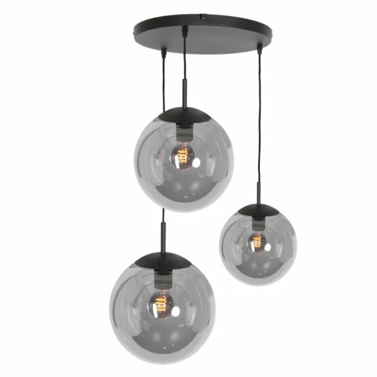 Suspension Steinhauer Bollique Noir, 3 lumières