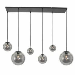 Suspension Steinhauer Bollique Noir, 6 lumières