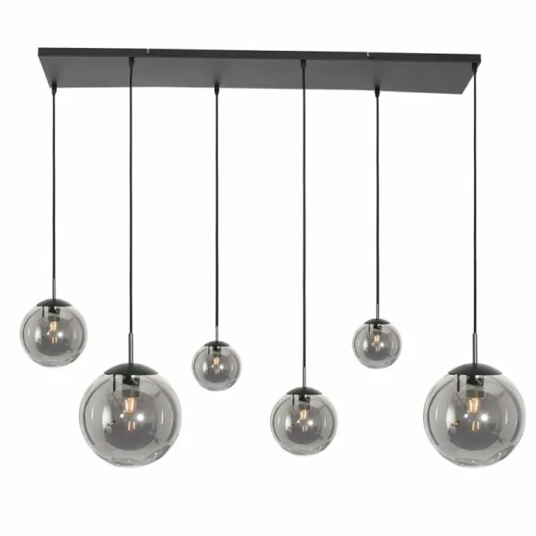 Suspension Steinhauer Bollique Noir, 6 lumières
