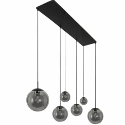 Suspension Steinhauer Bollique Noir, 6 lumières