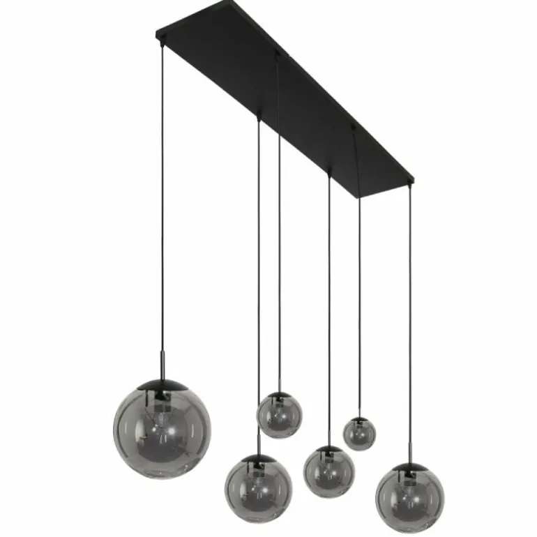 Suspension Steinhauer Bollique Noir, 6 lumières