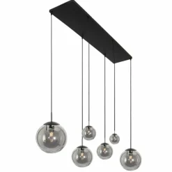 Suspension Steinhauer Bollique Noir, 6 lumières