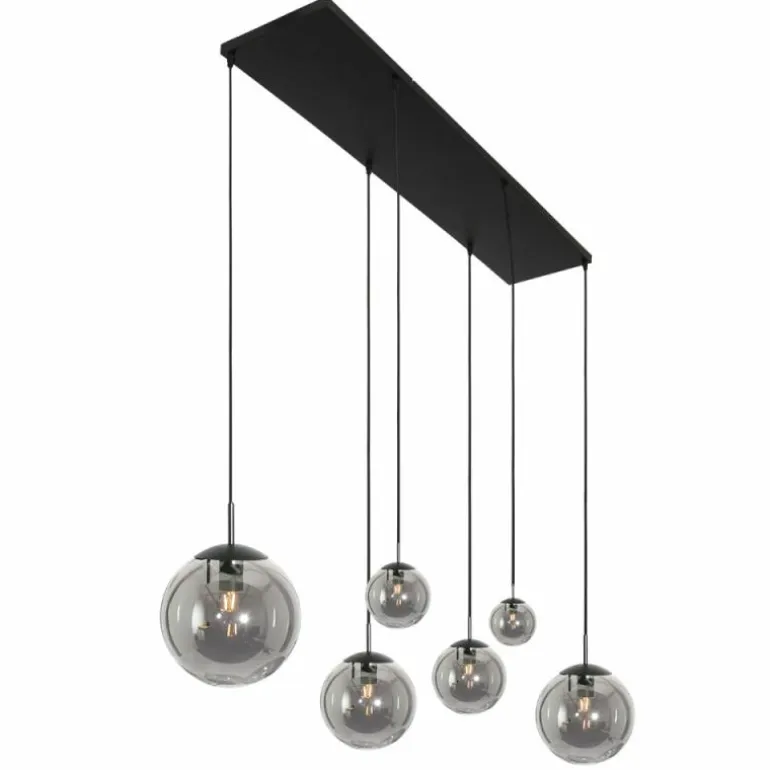 Suspension Steinhauer Bollique Noir, 6 lumières