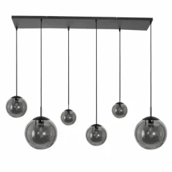 Suspension Steinhauer Bollique Noir, 6 lumières