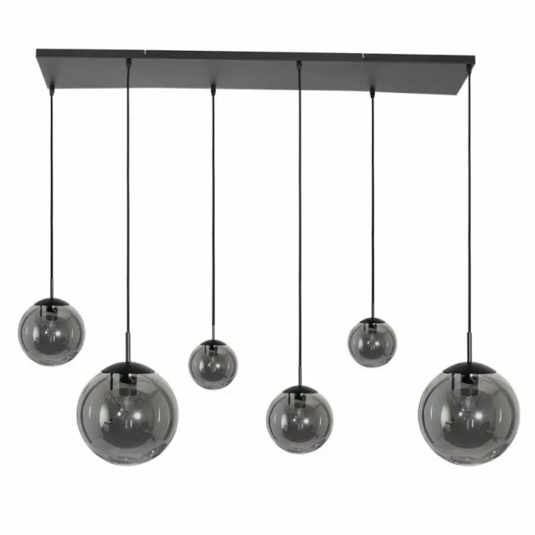 Suspension Steinhauer Bollique Noir, 6 lumières